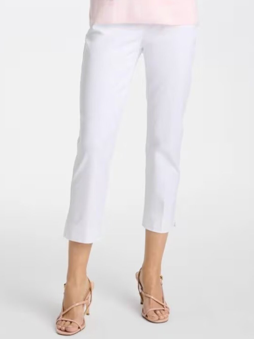 Chico's White Pull-on Pant with Elastic Waistband Size 2